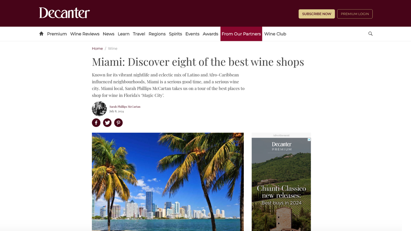 Miami’s Wine Shops – In Decanter